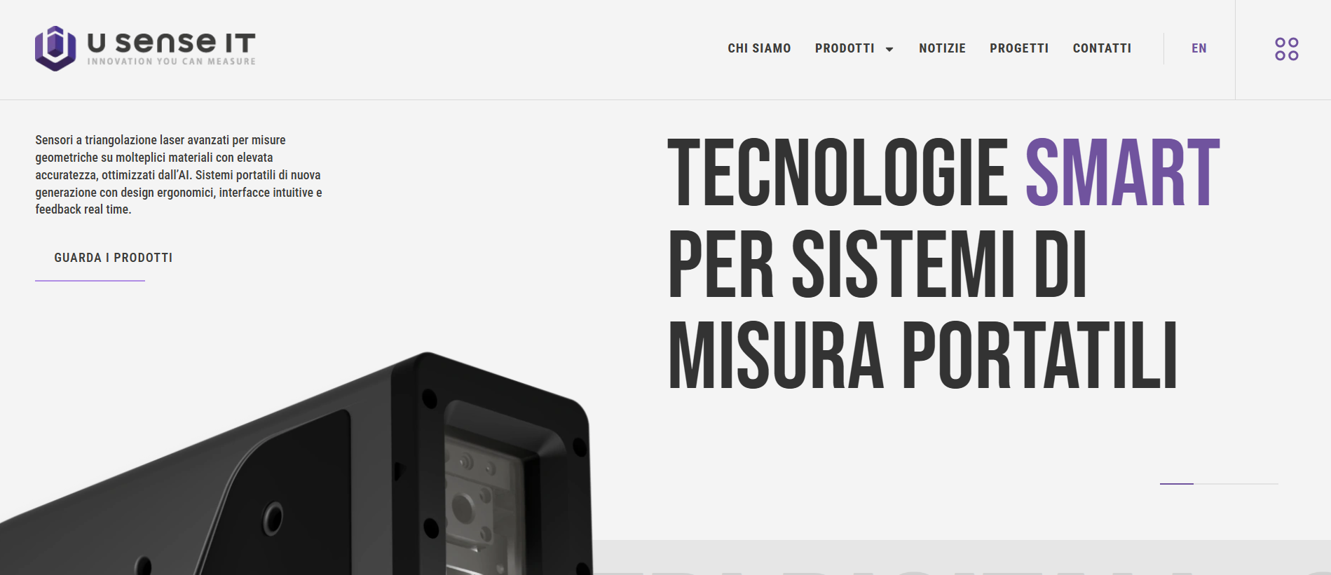 homepage del sito web u-sense.it